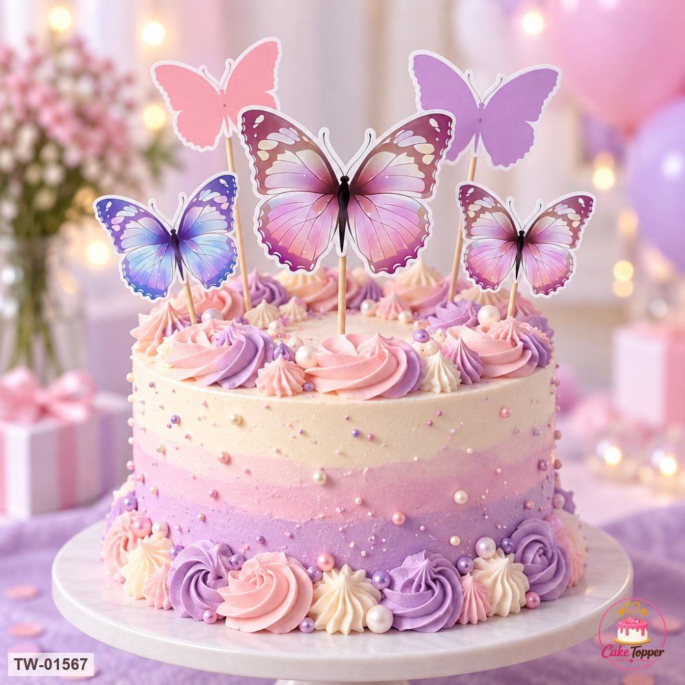 Butterfly Topper Sheet 81 on a cake