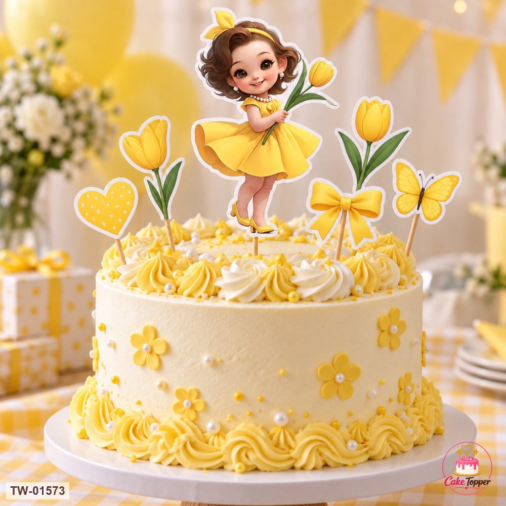Little Girl Topper Sheet 80 on a cake