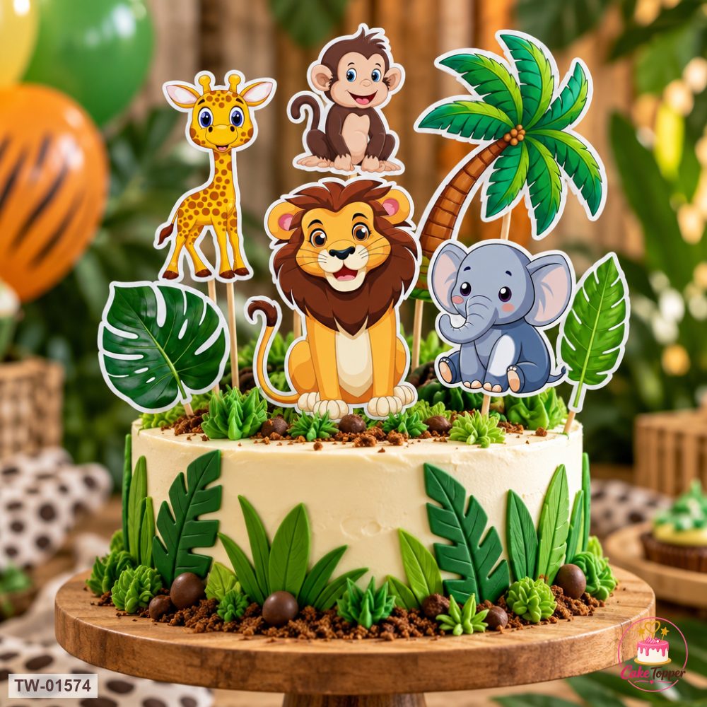 Animals Topper Sheet 81 on a cake