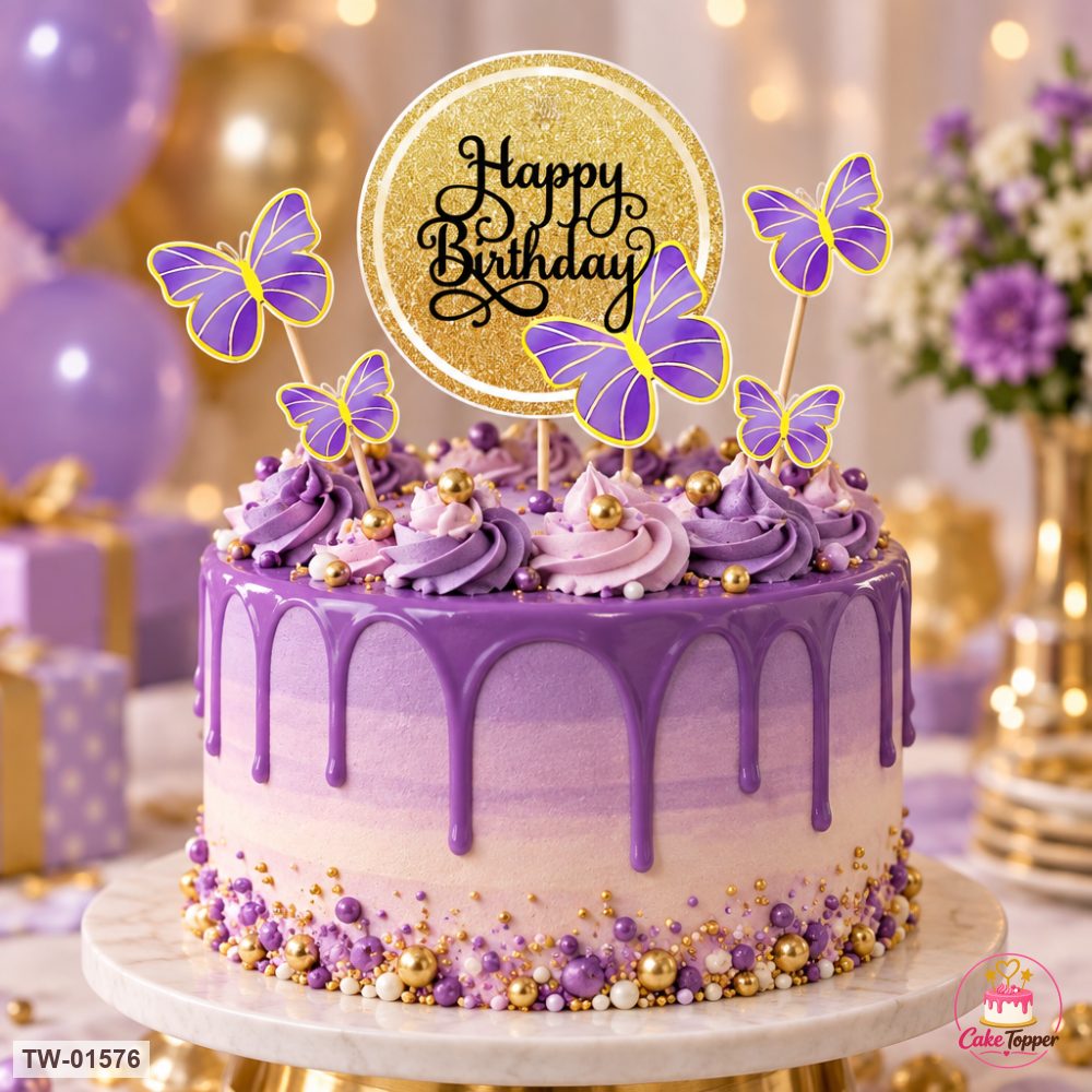 Happy Birthday Topper Sheet 80 on a cake