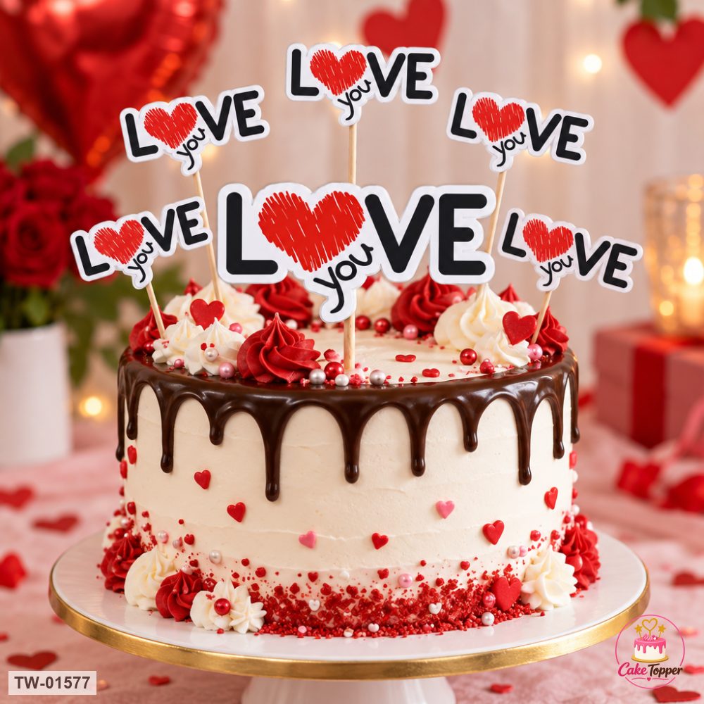 Love Topper Sheet 82 on a cake