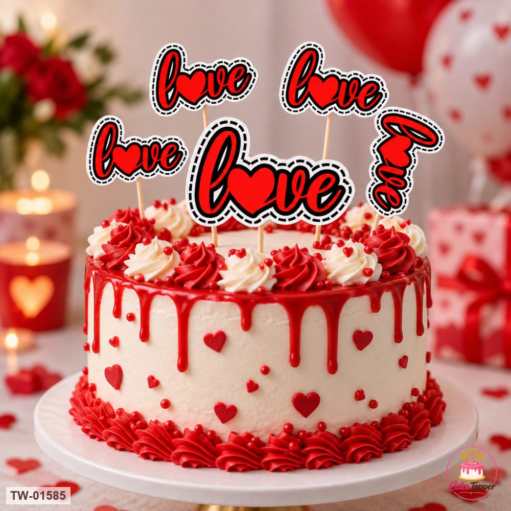 Love Topper Sheet 83 on a cake