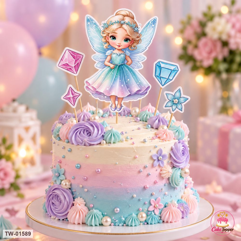 Little Girl Topper Sheet 82 on a cake