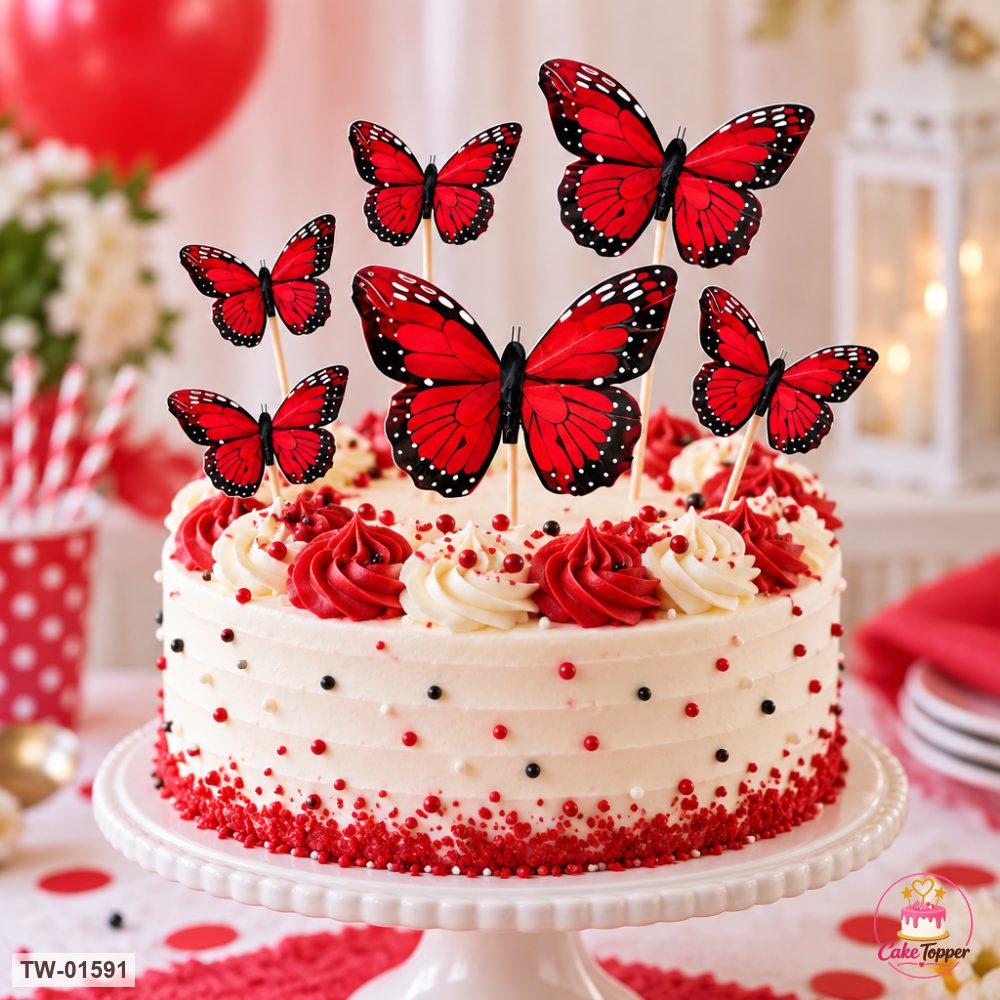Butterfly Topper Sheet 84 on a cake