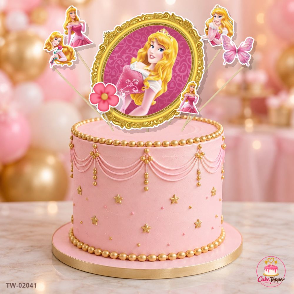 Aurora Topper Sheet 05 on a cake