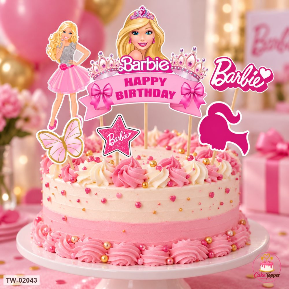 Barbie Topper Sheet 16 on a cake