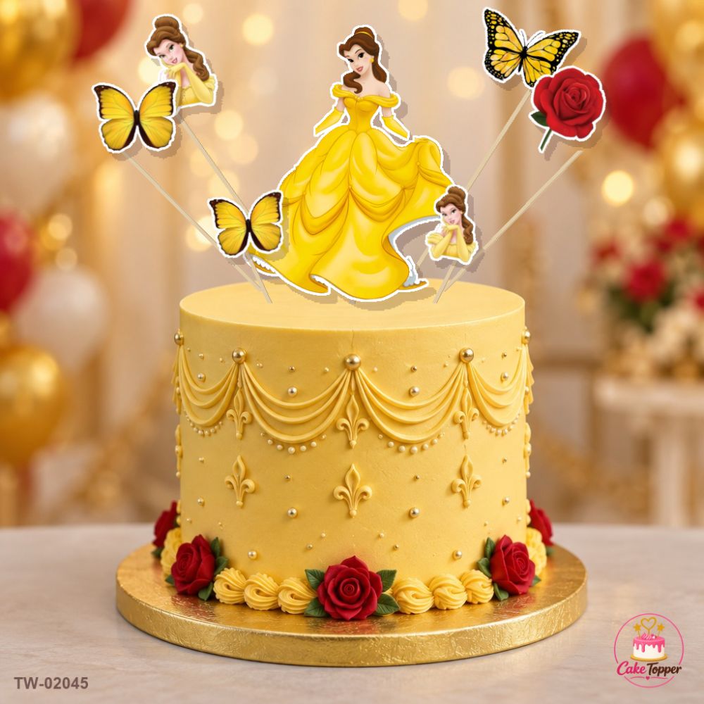 Belle Topper Sheet 14 on a cake