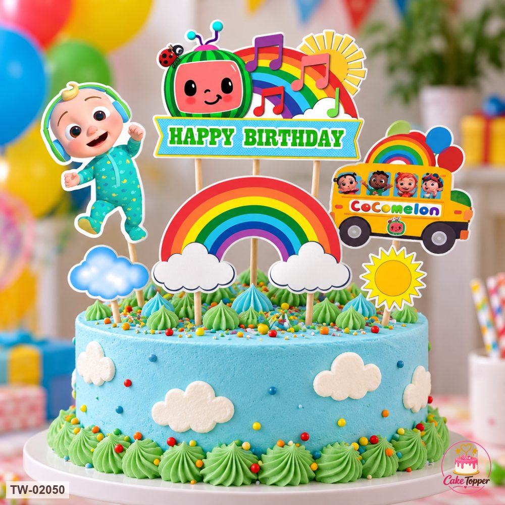 Cocomelon Topper Sheet 25 on a cake