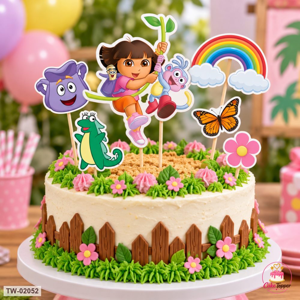 Dora Topper Sheet 01 on a cake