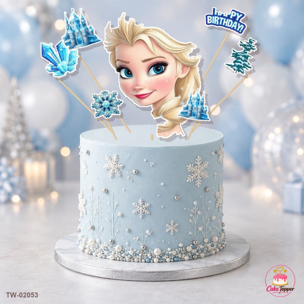 Elsa Topper Sheet 45 on a cake