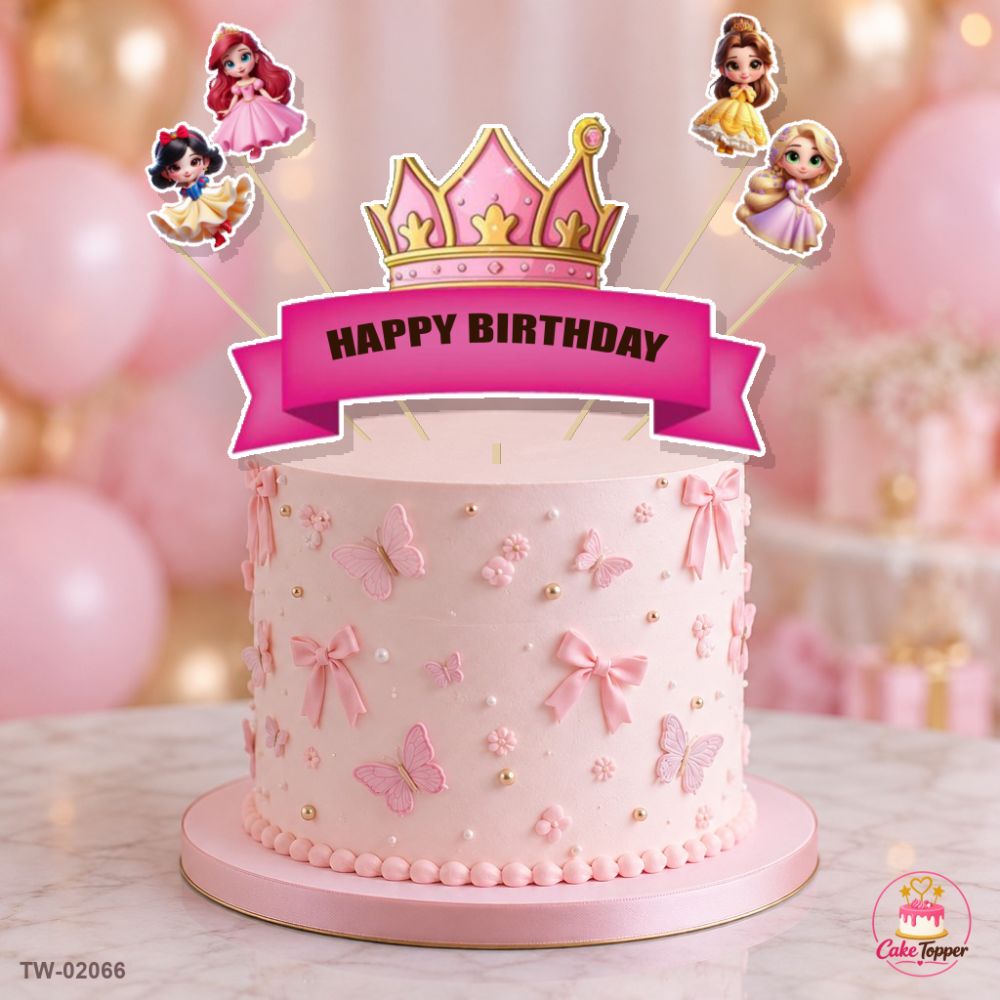 Princess Topper Sheet 01 on a cake