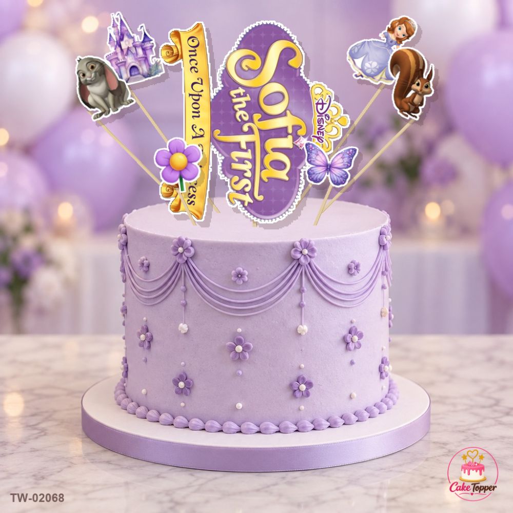 Sofia Topper Sheet 45 on a cake