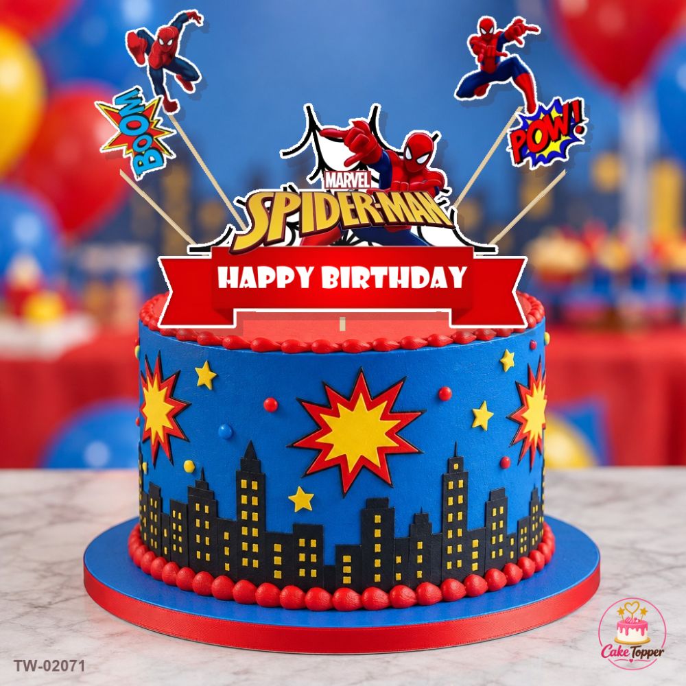 Spiderman Topper Sheet 71 on a cake
