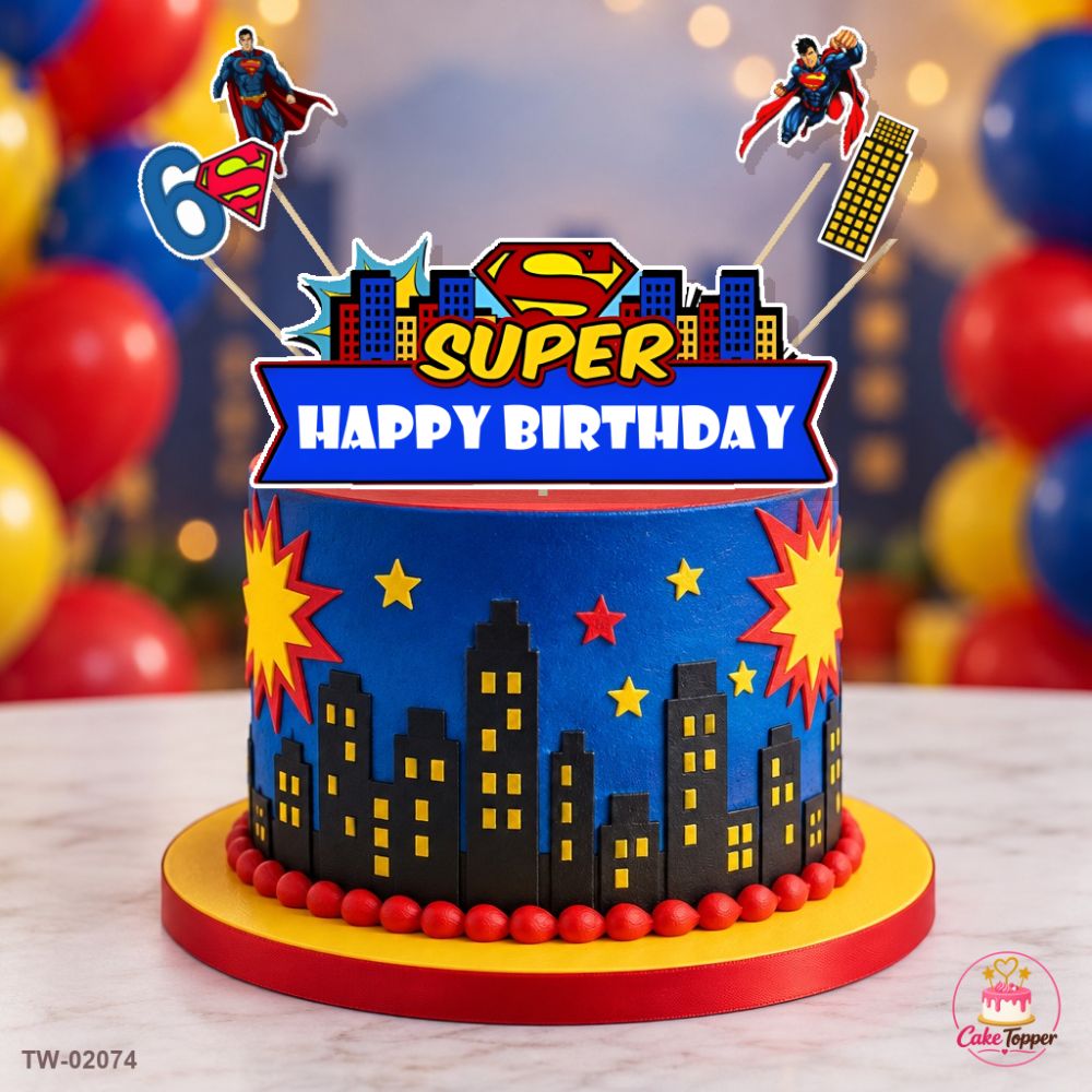 Superman Topper Sheet 11 on a cake