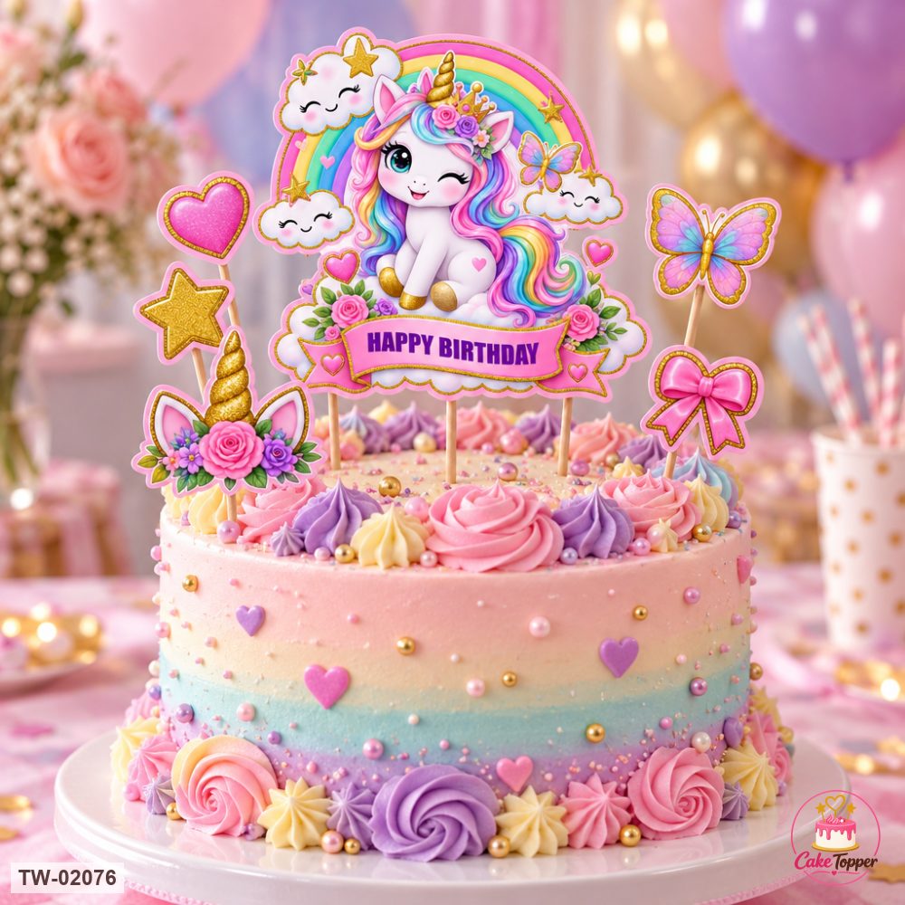 Unicorn Topper Sheet 39 on a cake