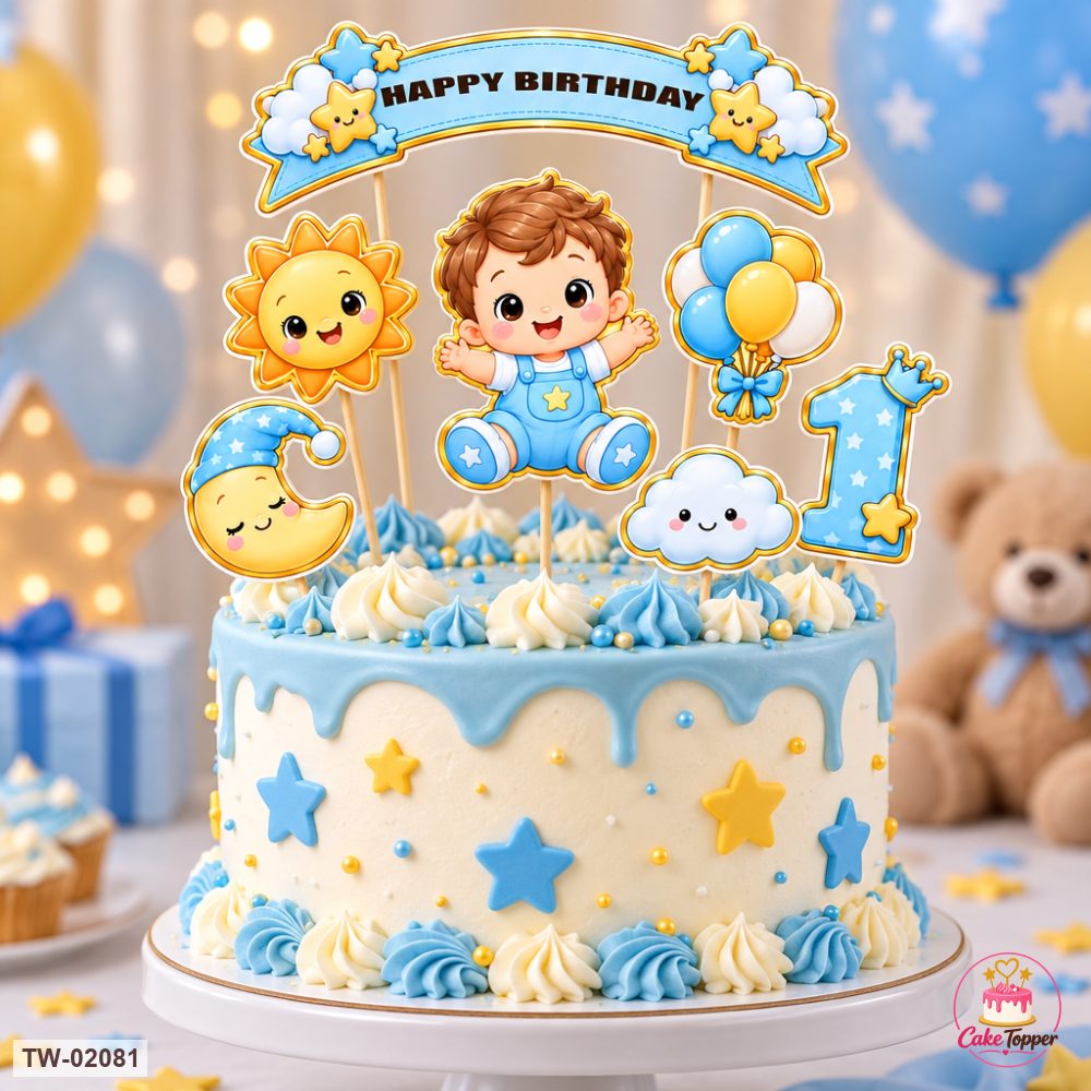 Little Boy Topper Sheet 46 on a cake