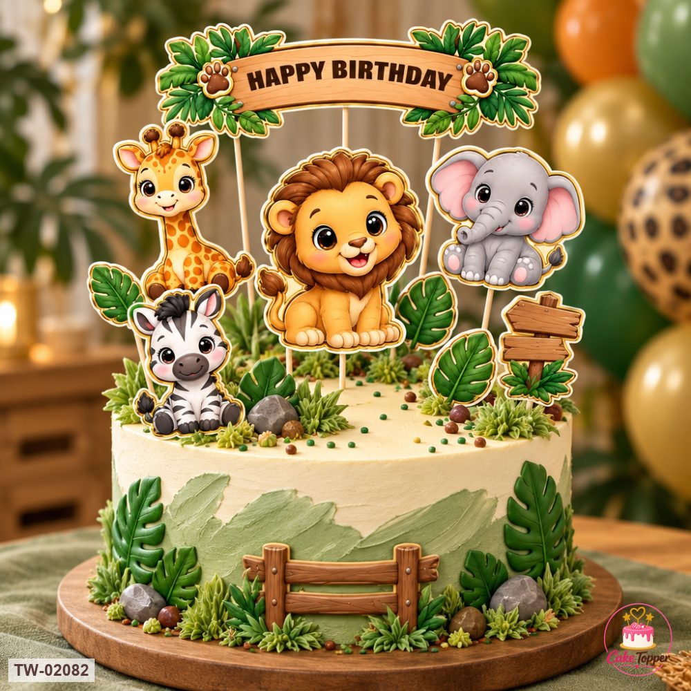 Animals Topper Sheet 190 on a cake
