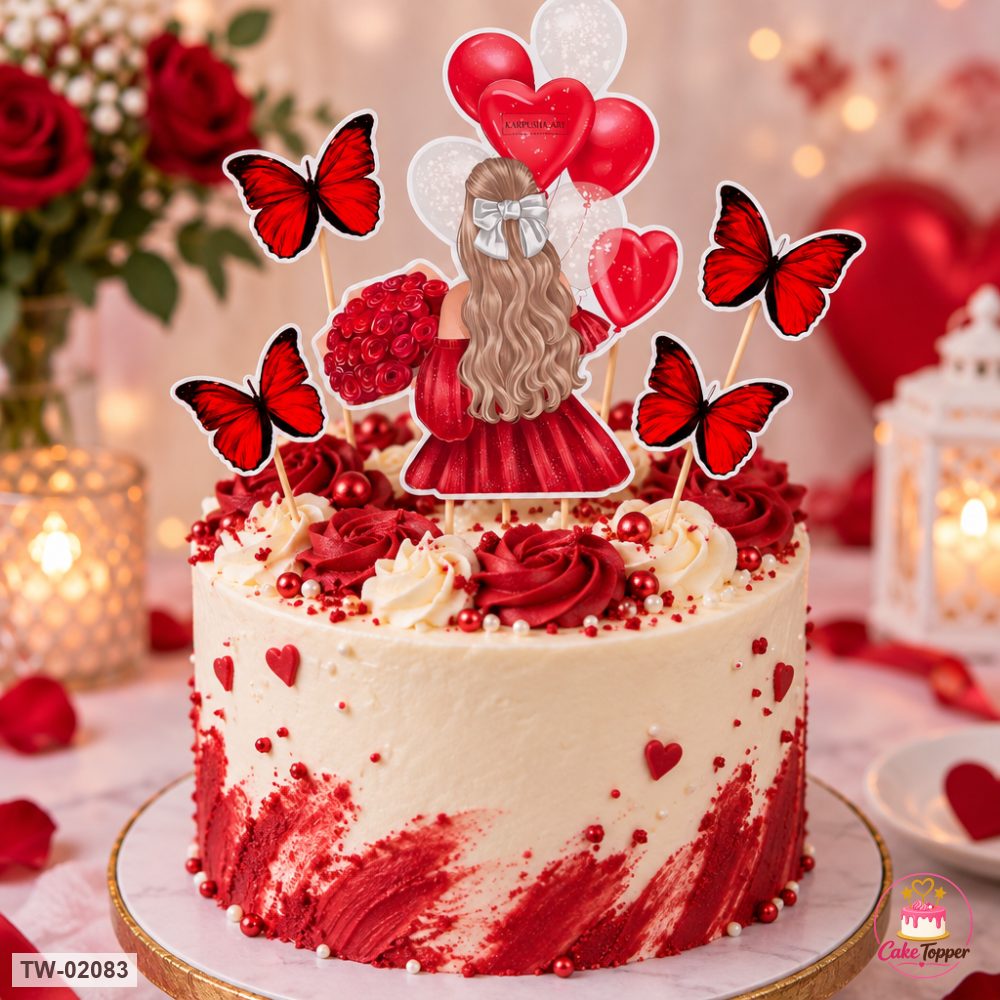 Butterfly Topper Sheet 144 on a cake