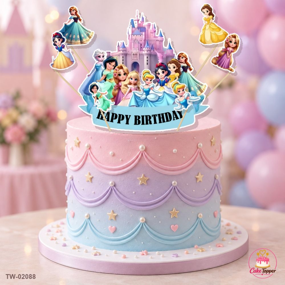 Princess Topper Sheet 02 on a cake