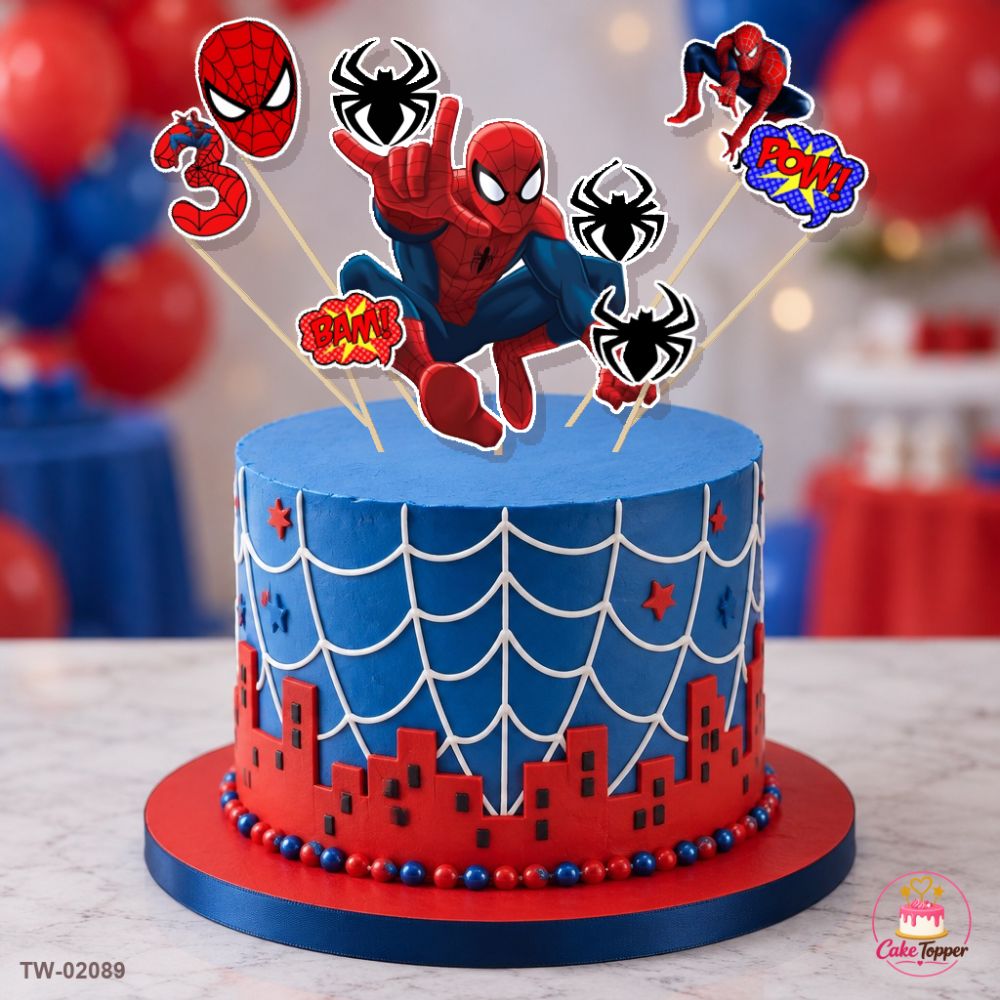 Spiderman Topper Sheet 72 on a cake