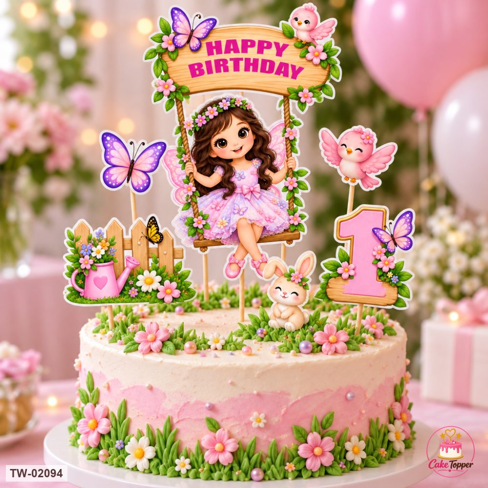 Little Girl Topper Sheet 139 on a cake