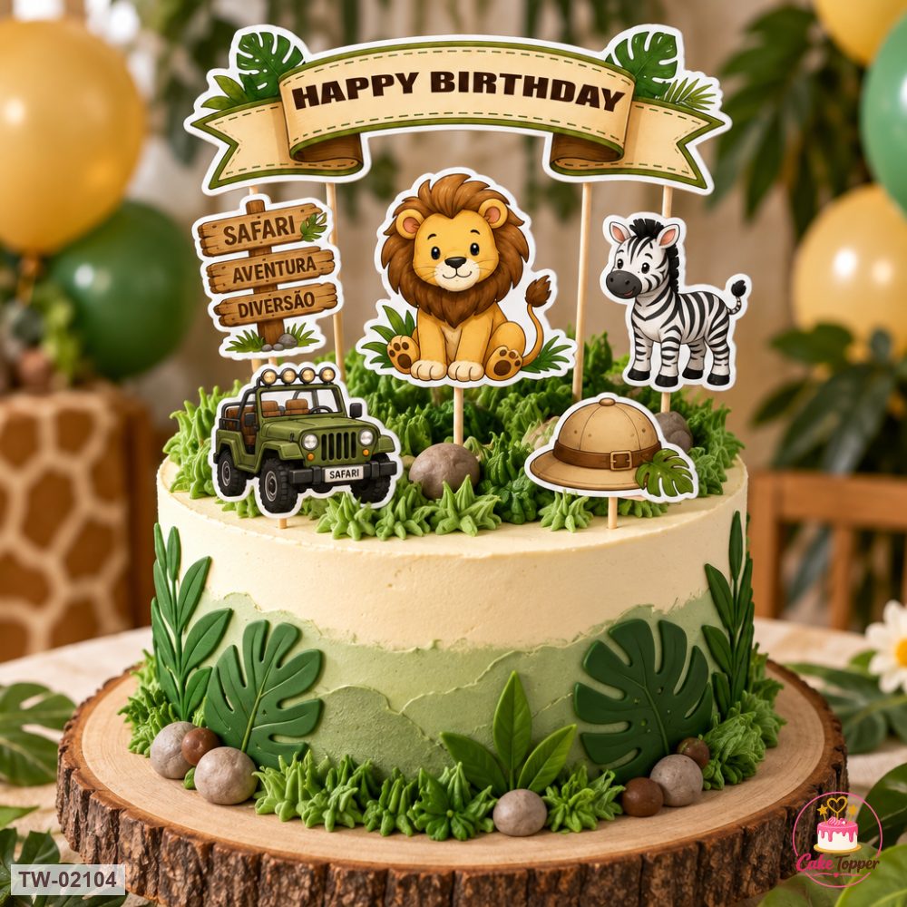 Animals Topper Sheet 192 on a cake