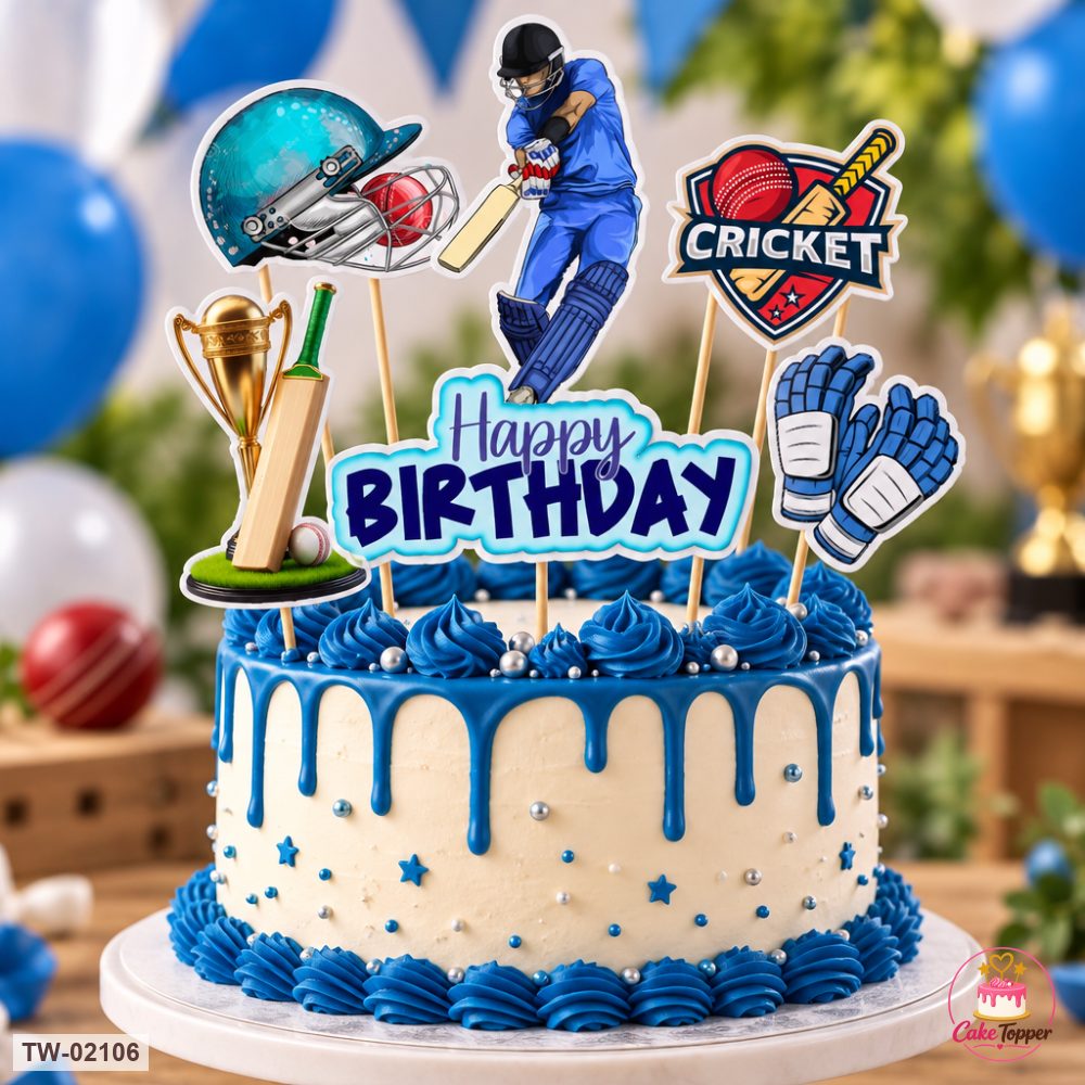 Sports Topper Sheet 24 on a cake