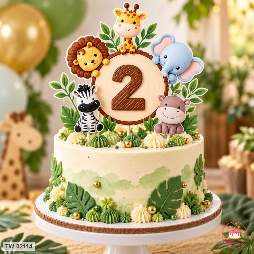 Animals Topper Sheet 194 on a cake