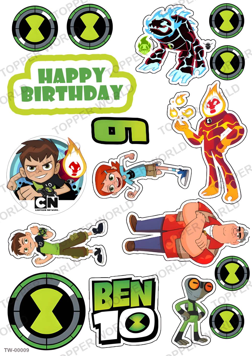 Ben 10 Topper Sheet 01 – A4 topper sheet
