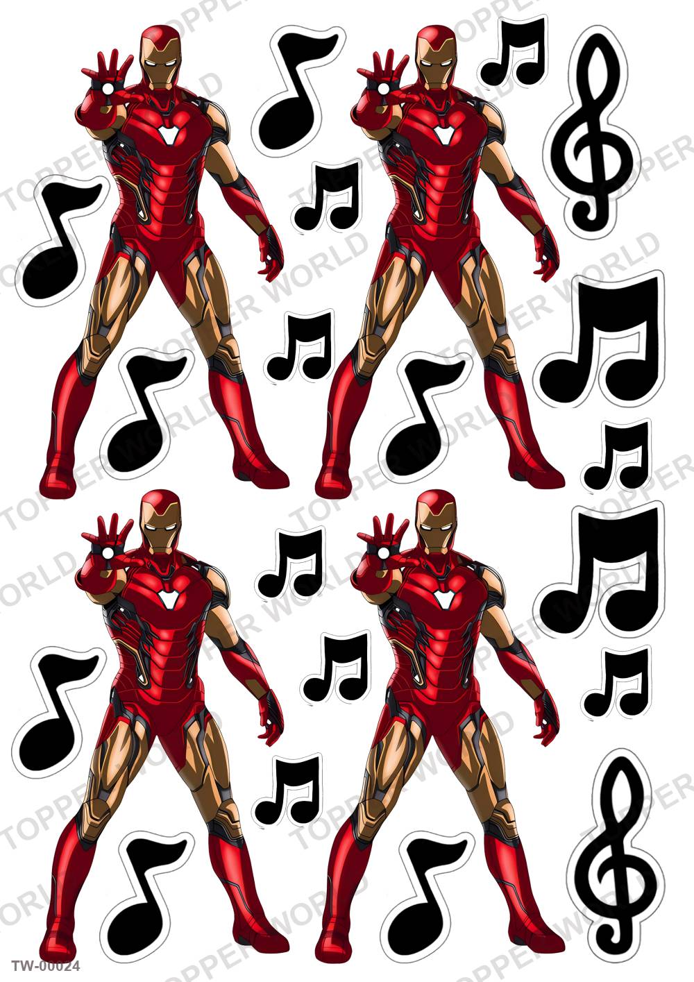 Iron Man Topper Sheet 01 – A4 topper sheet