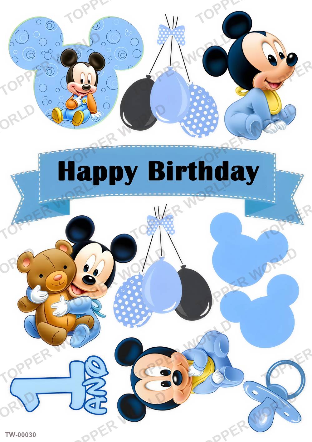 Mickey Mouse Topper Sheet 01 – A4 topper sheet