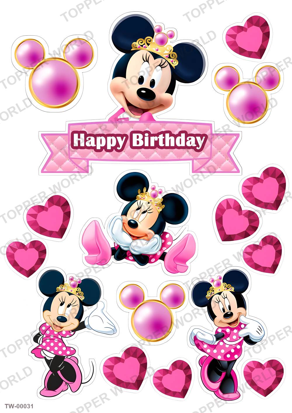 Minnie Mouse Topper Sheet 01 – A4 topper sheet