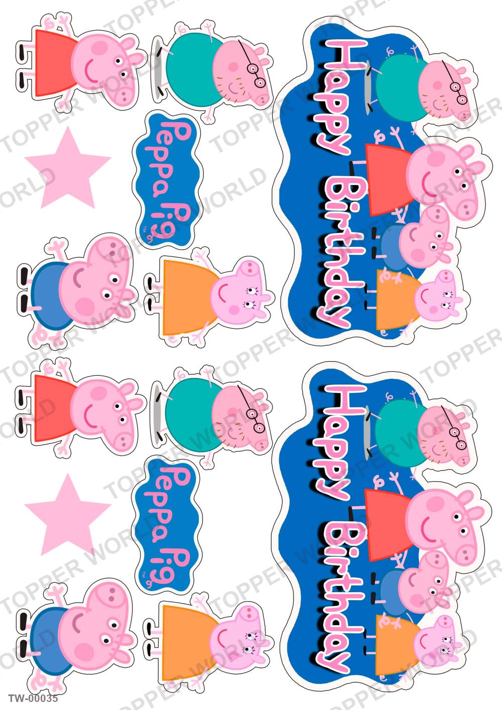 Peppa Pig Topper Sheet 01 – A4 topper sheet