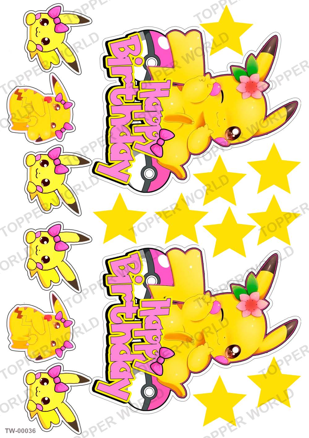 Pikachu Topper Sheet 01 – A4 topper sheet