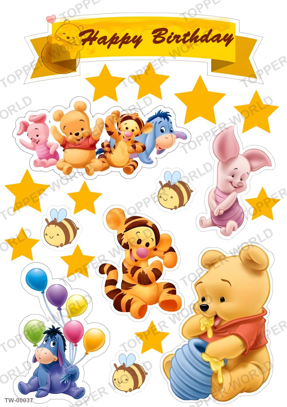 Winnie the Pooh Topper Sheet 01 – A4 topper sheet