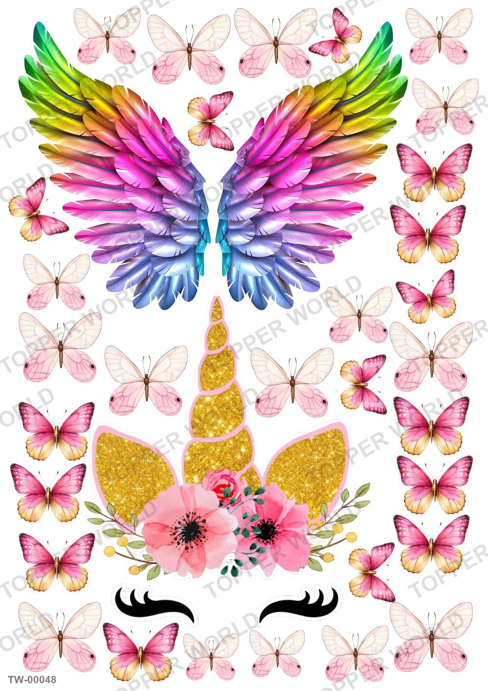 Unicorn Topper Sheet 01 – A4 topper sheet