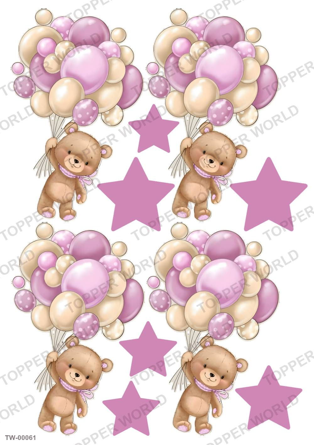 Bear Topper Sheet 02 – A4 topper sheet