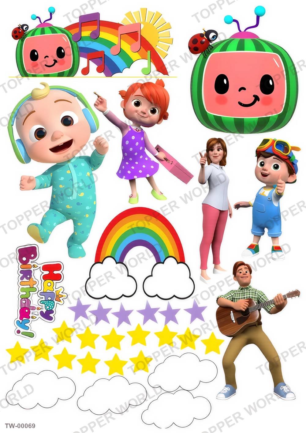 Cocomelon Topper Sheet 02 – A4 topper sheet
