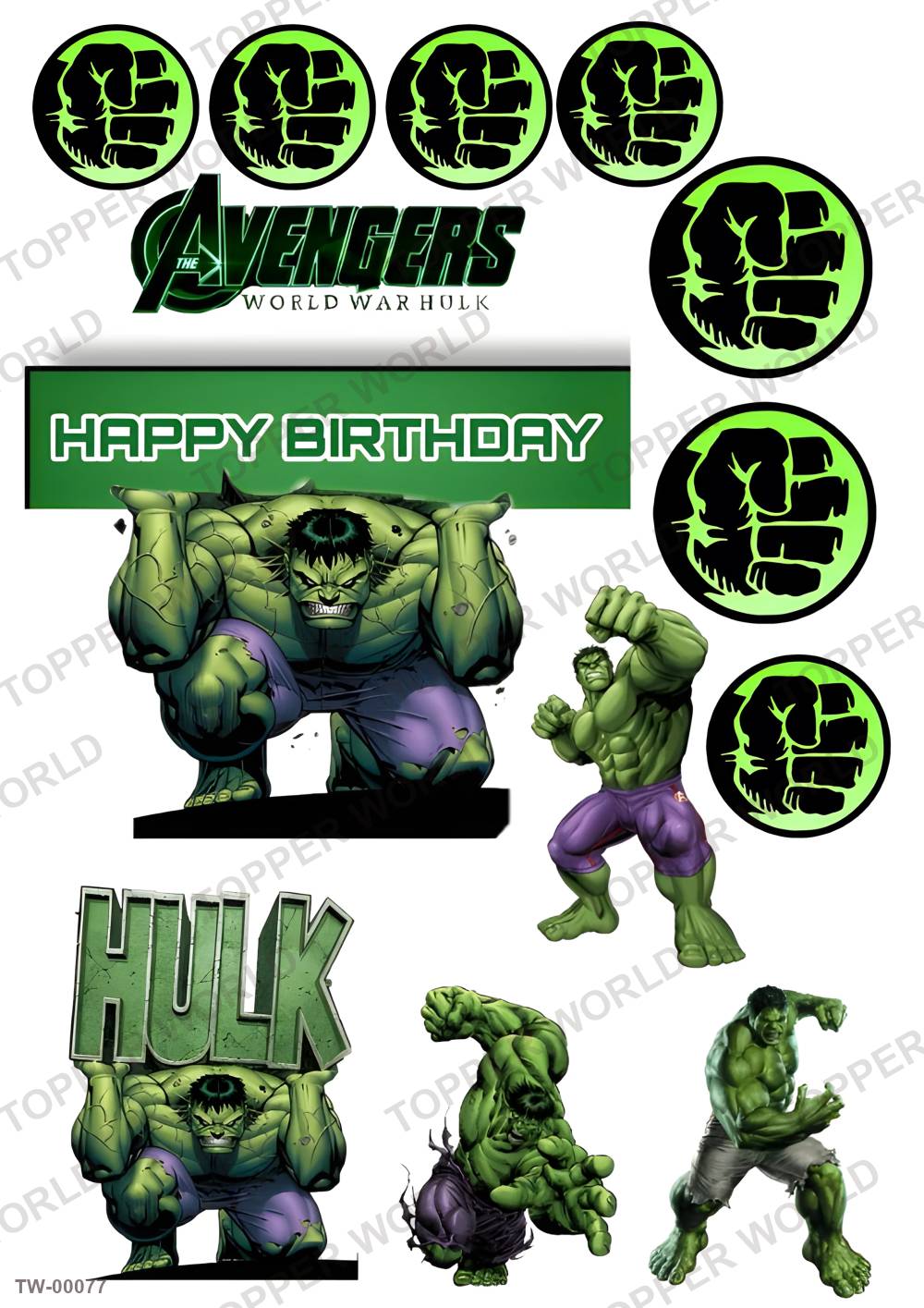 Hulk Topper Sheet 02 – A4 topper sheet