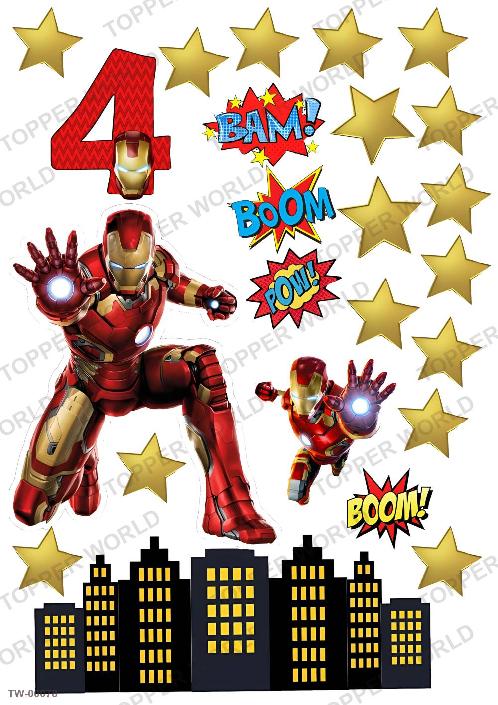 Iron Man Topper Sheet 02 – A4 topper sheet