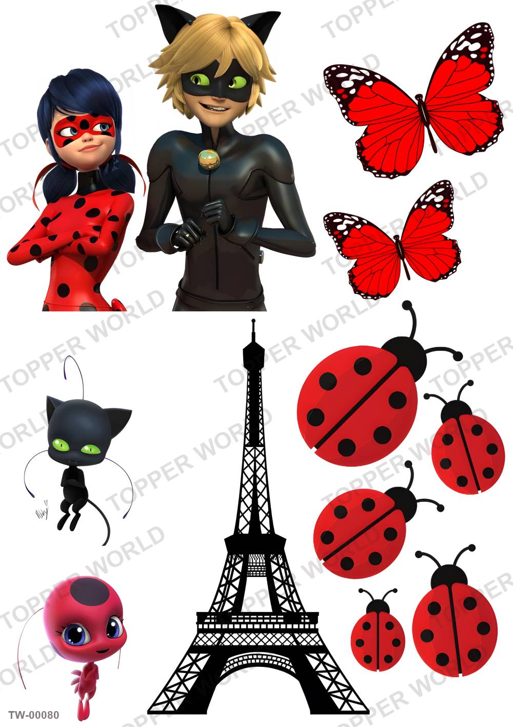 Ladybug Topper Sheet 02 – A4 topper sheet