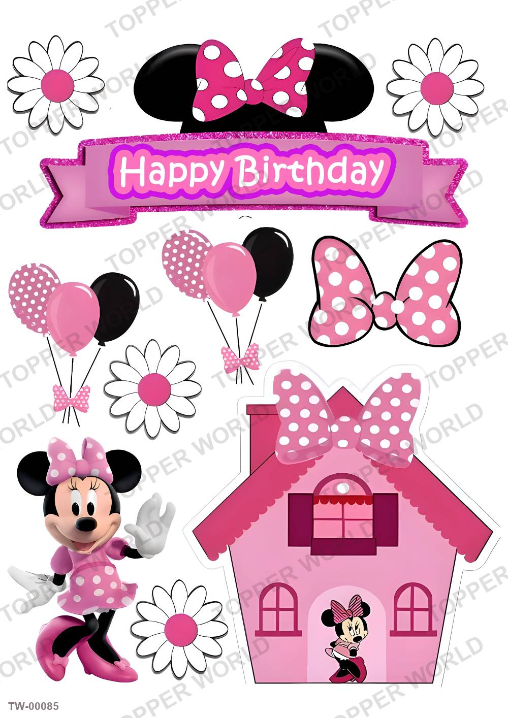 Minnie Mouse Topper Sheet 02 – A4 topper sheet