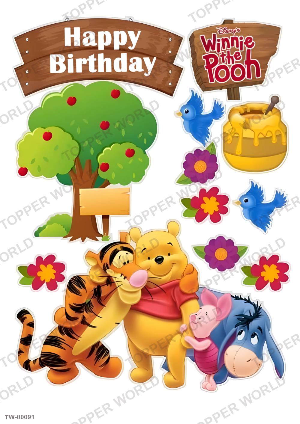 Winnie the Pooh Topper Sheet 02 – A4 topper sheet