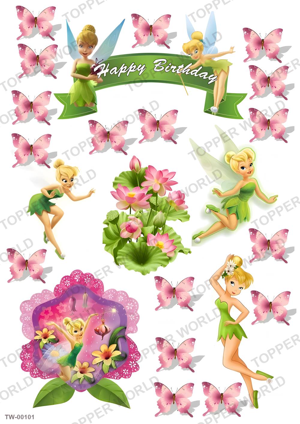 Tinker Bell Topper Sheet 02 – A4 topper sheet