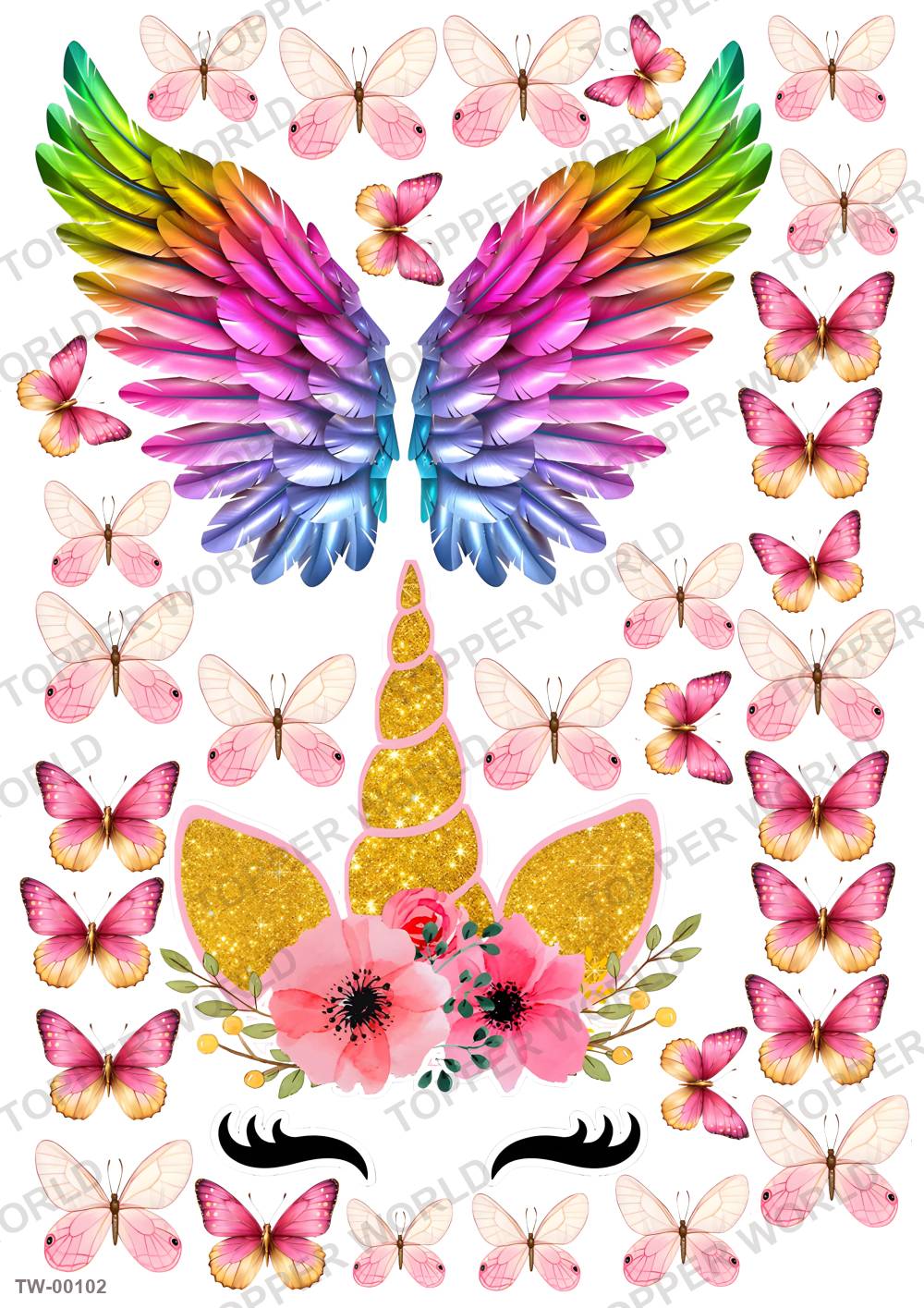 Unicorn Topper Sheet 02 – A4 topper sheet