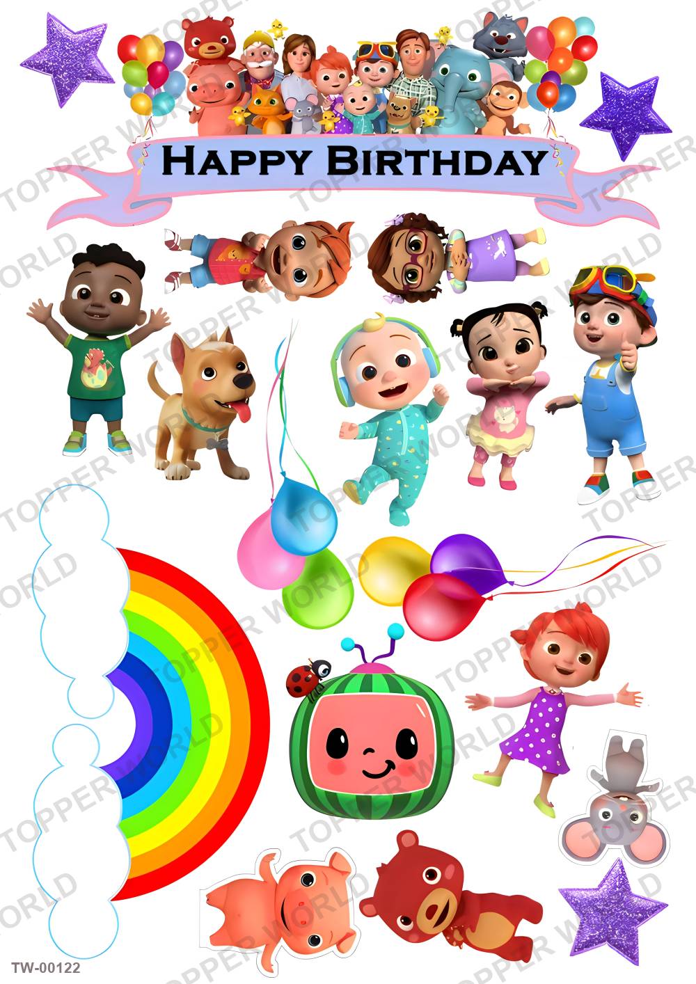 Cocomelon Topper Sheet 03 – A4 topper sheet