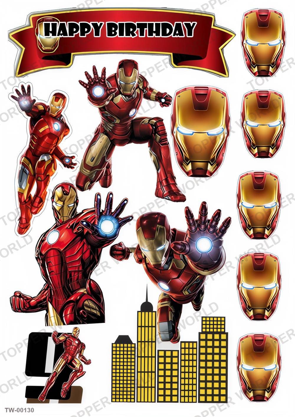 Iron Man Topper Sheet 03 – A4 topper sheet