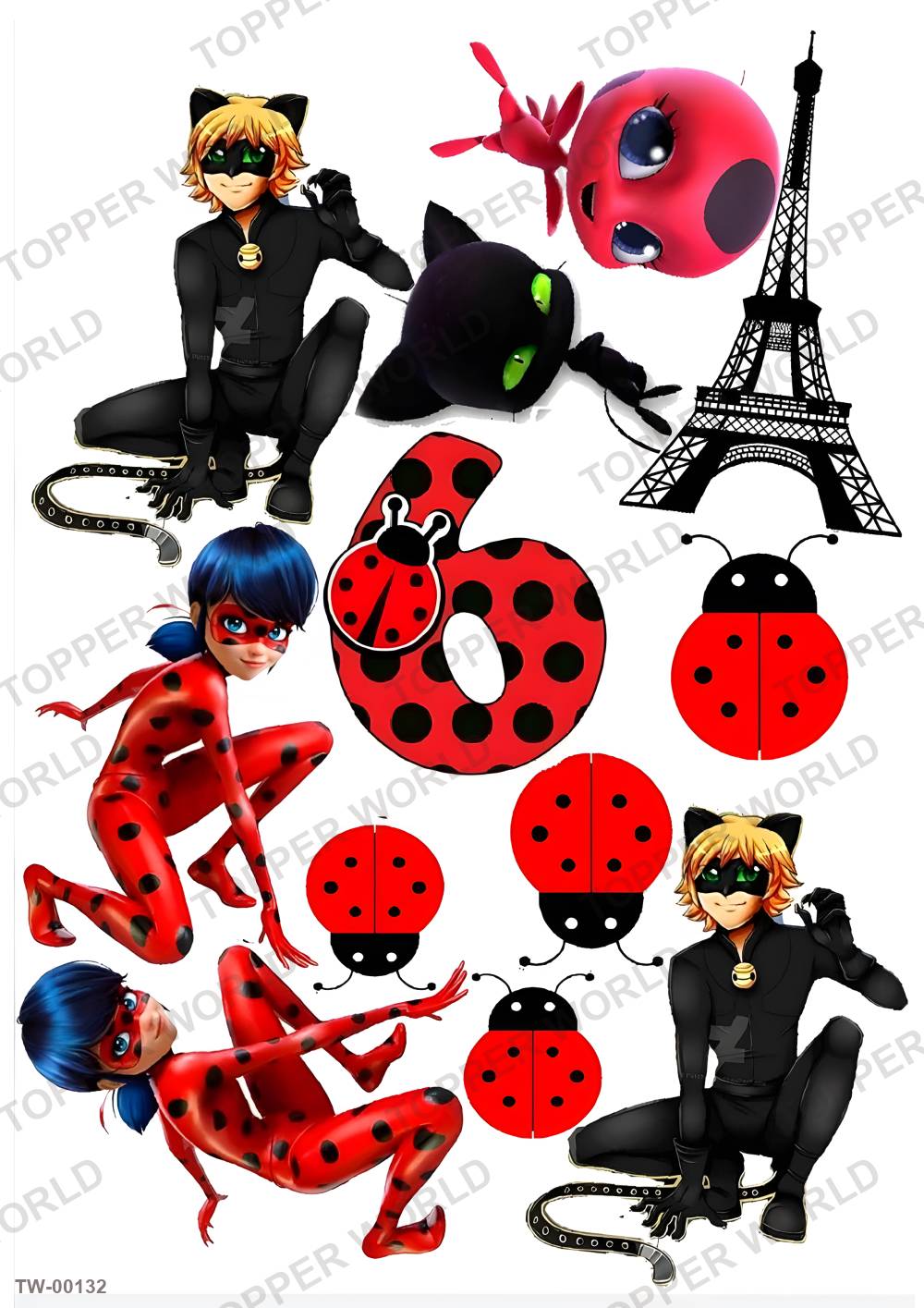 Ladybug Topper Sheet 03 – A4 topper sheet