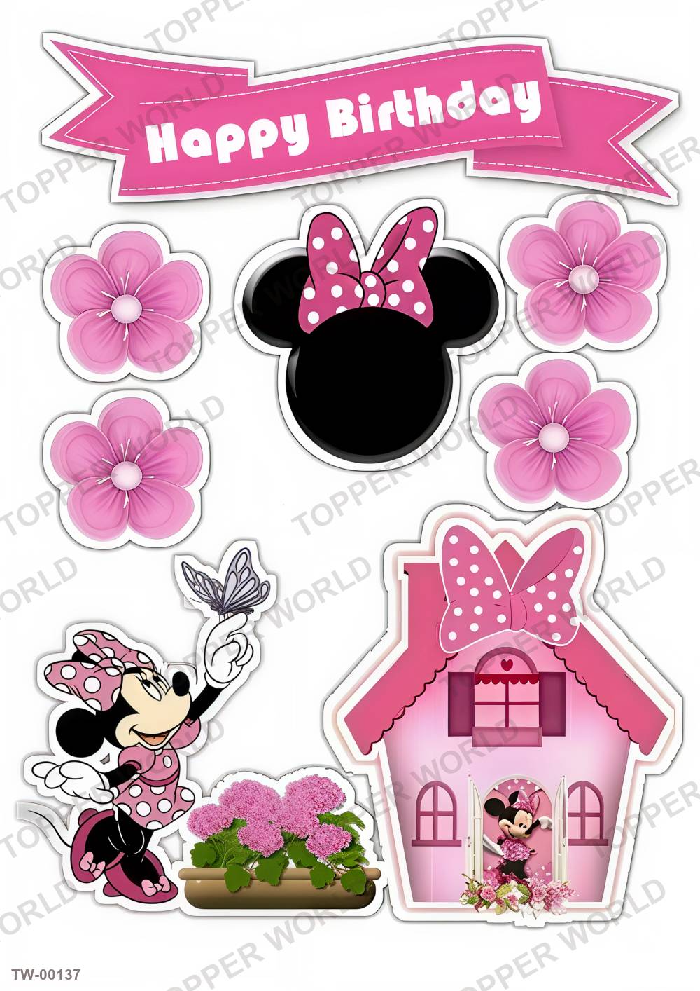 Minnie Mouse Topper Sheet 03 – A4 topper sheet