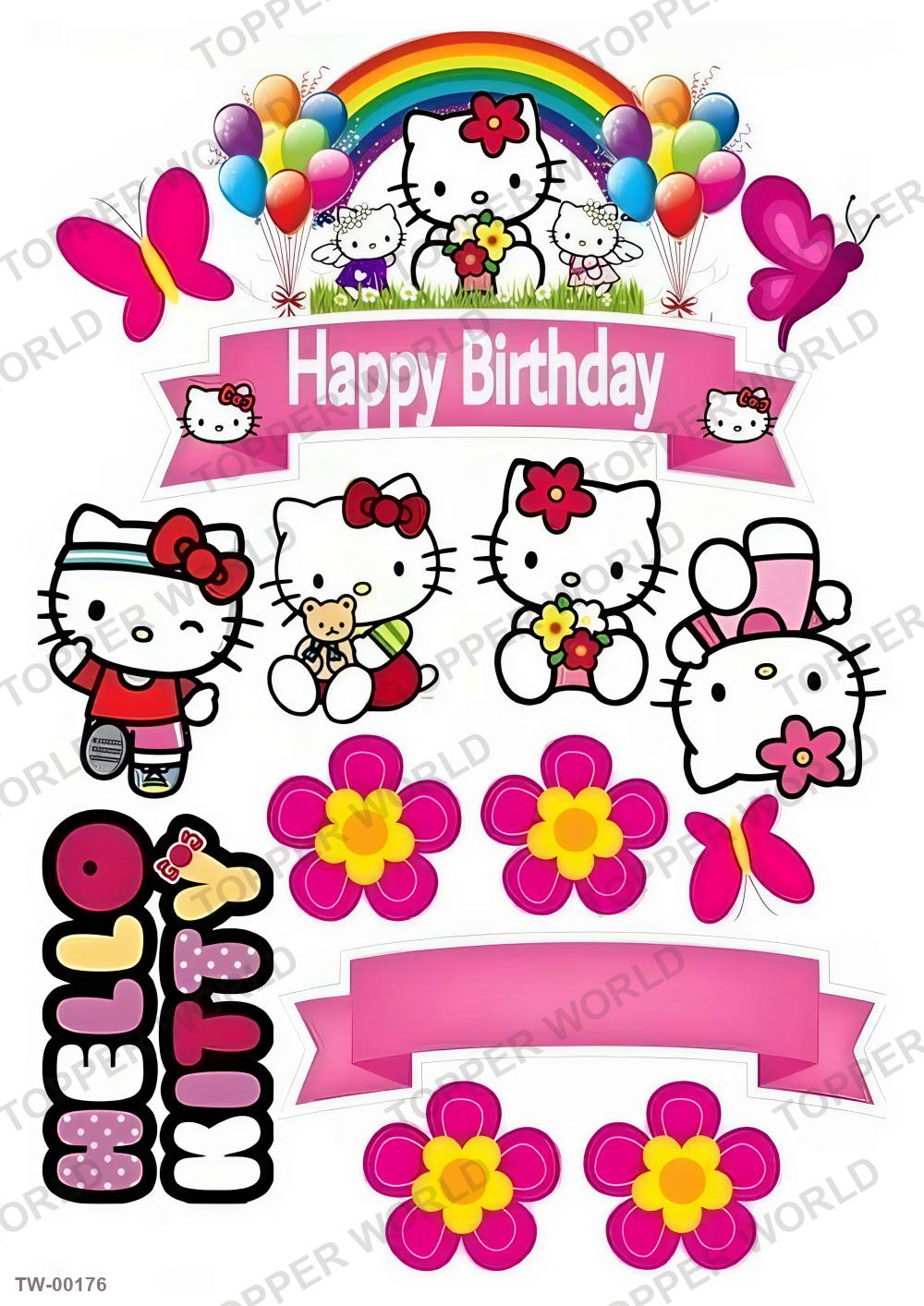 Hello Kitty Topper Sheet 04 – A4 topper sheet